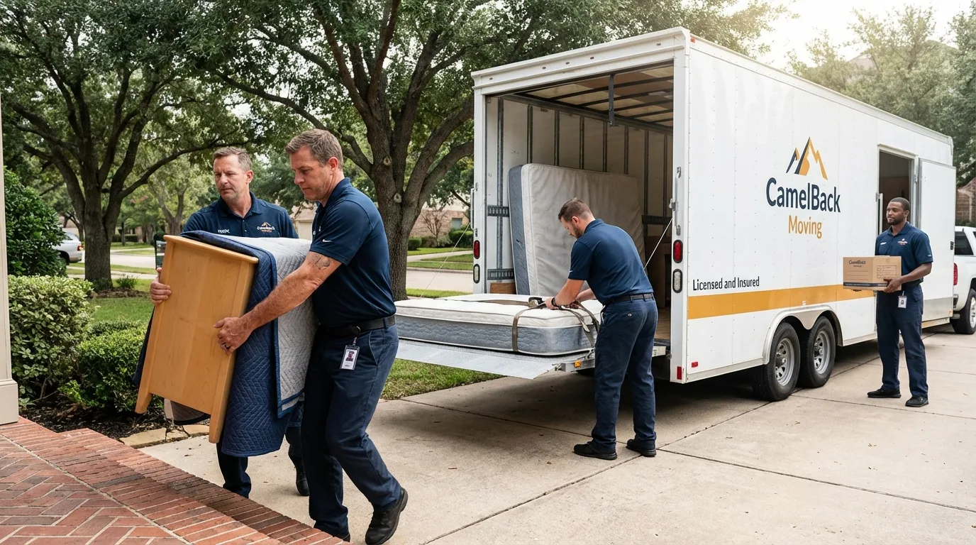 Crew loading residential truck for cross-state move from Glenshaw, PA