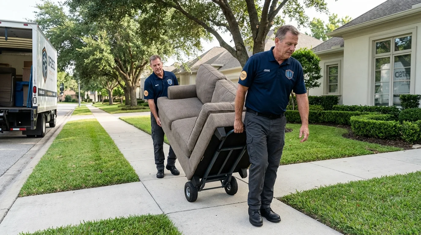 Local residential moving crew loading furniture in Glenshaw, PA